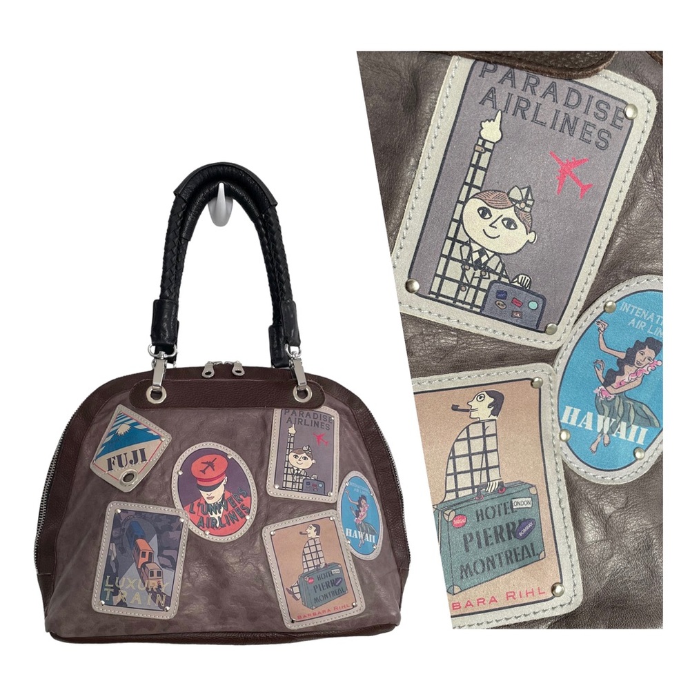 Barbara Rihl Paris Leather Zip - Around Purse Travel Tote Bag, Brown, Women’s